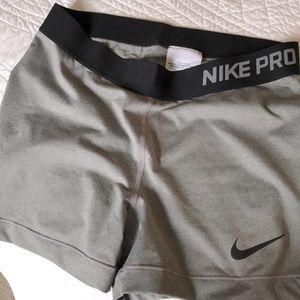 Medium Grey Nike Pro Spandex Shorts